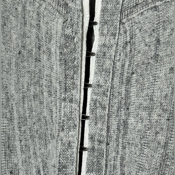 Free People Never Again Ribbed Cardigan Gray Asym Hem Small - Picture 6 of 15